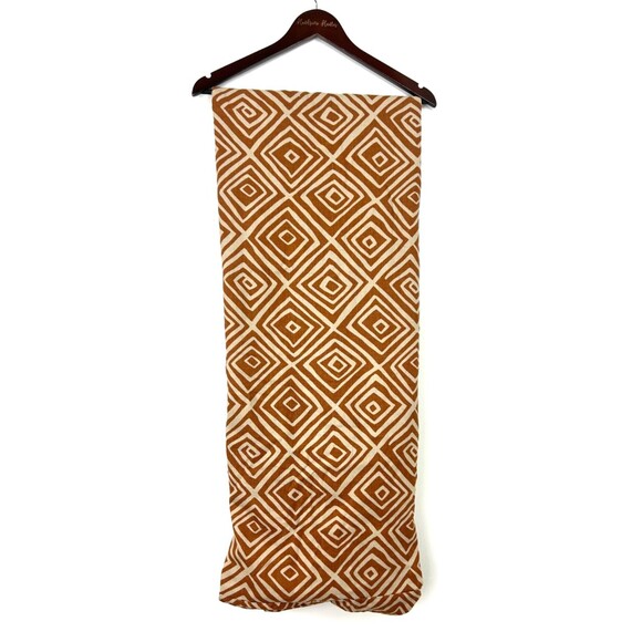 West Elm Sz Twin Diamond Abstract Duvet Cover Brown Cream Button Closure 1092Rck - Picture 1 of 8